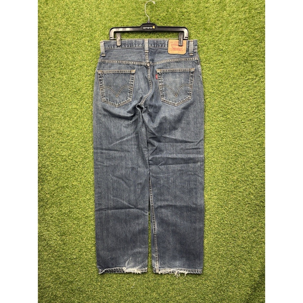 Levis 559 Jeans Mens 34x32 Blue Dark Wash Denim Relaxed Straight Fit Work
